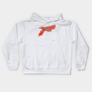 Fire Dragon On White Kids Hoodie